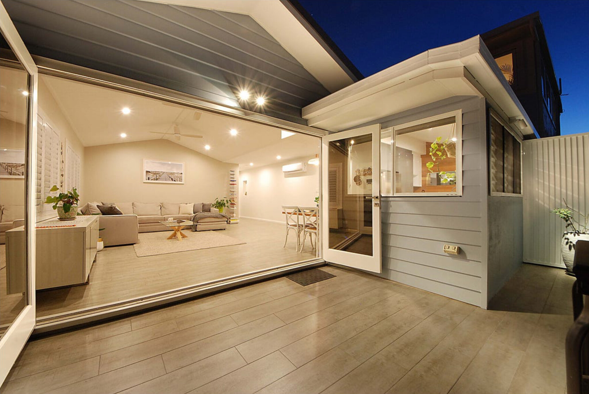 Completed indoor outdoor living area