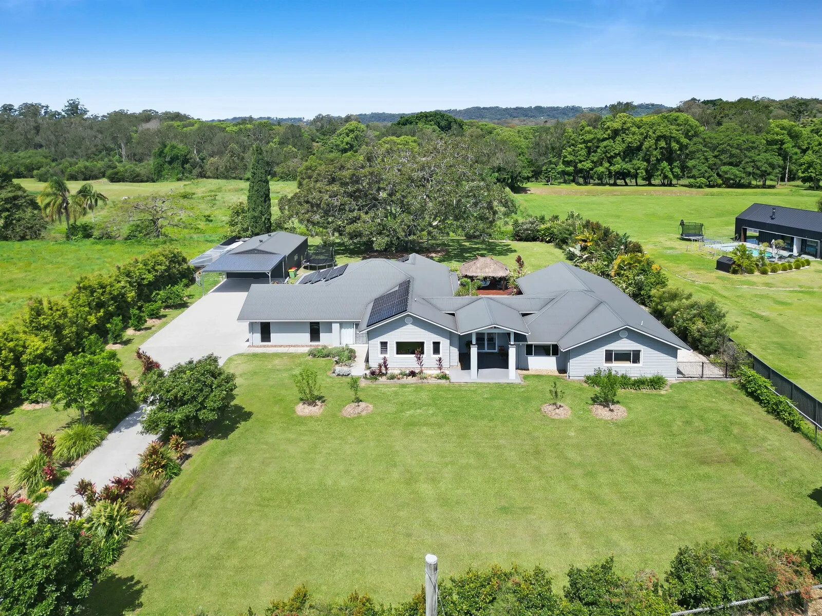 Aerial view of completed home
