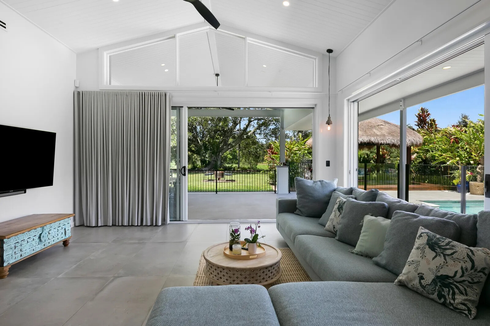 Living area opening to garden