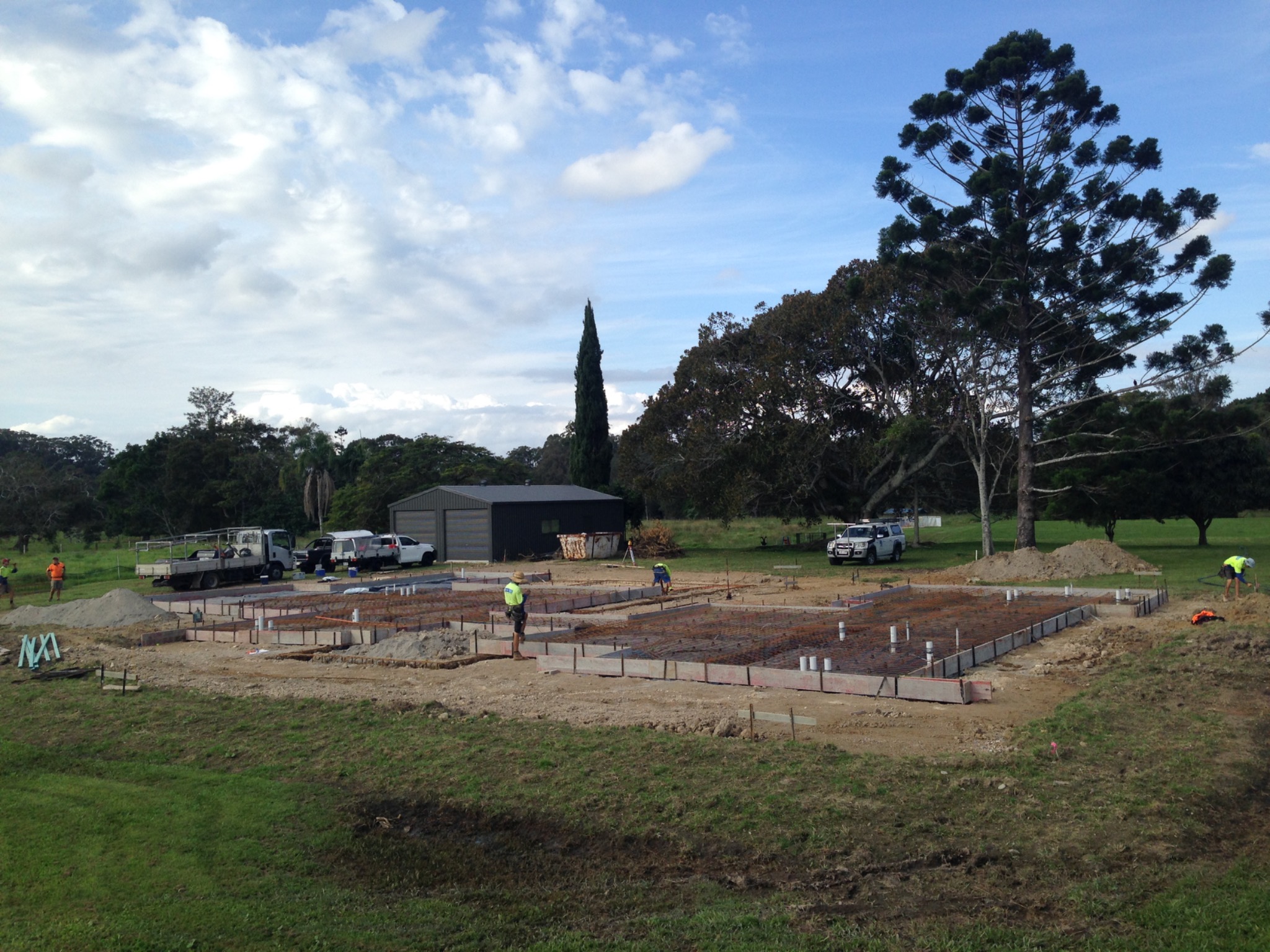 Tallebudgera Valley home at slab stage